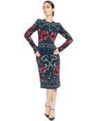 Dolce & Gabbana Key Printed Stretch Viscose Cady Dress - Lyst