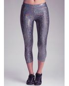Bebe Iridescent Crop Legging - Lyst