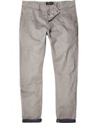 River Island Grey Slim Casual Trousers - Lyst