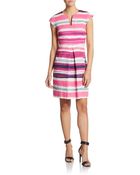 Les Copains Striped Cap-Sleeve Dress - Lyst