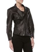 Donna Karan New York Leather Plonge Biker Jacket - Lyst