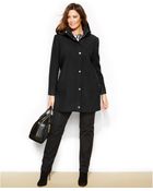 Ellen Tracy Plus Size Wool-Blend Hooded Car Coat - Lyst