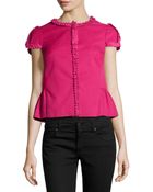 RED Valentino Short-Sleeve Twill Box Jacket - Lyst