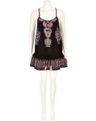 River Island Black Embroidered Drop Waist Cami Dress - Lyst