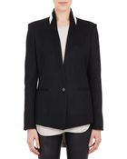 Helmut Lang Leather-Trim Melton Jacket - Lyst