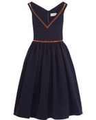 Preen Frenzy Flo Pointelle-Paneled Stretch-Crepe Dress - Lyst