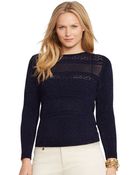 Lauren by Ralph Lauren Plus Chenille And Pointelle Sweater - Lyst
