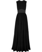 Elie Saab Satin-Paneled Crepe And Silk-Georgette Gown - Lyst