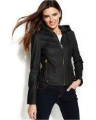 Michael Kors Michael Hooded Leather Jacket - Lyst