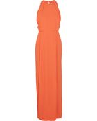 Lela Rose Draped Jacquard Maxi Dress - Lyst