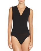 Donna Karan New York Sleeveless Crepe Bodysuit - Lyst