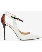 Jimmy Choo Contrast Ankle Strap Pointy Toe Pump White - Lyst