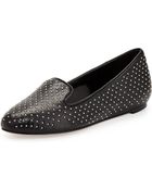 Alice + Olivia Drake Distressed Leather Flat - Lyst