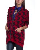 Patrizia Pepe Mohair-Blend Printed Cardigan With Long Sleeves - Lyst