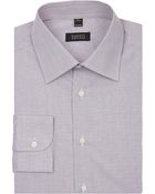 Barneys New York Micro-Plaid Shirt - Lyst