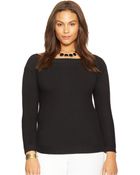 Lauren by Ralph Lauren Plus Size Boat-Neck Sweater - Lyst