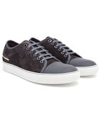 Lanvin Contrasting Suede and Leather Trainers - Lyst