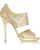 Jimmy Choo Private Glittered Leather Sandals - Lyst