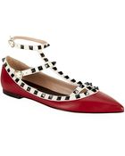 Valentino Rockstud Leather Ballet Flat - Lyst