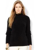 Lauren by Ralph Lauren Wool Blend Funnelneck Sweater - Lyst