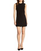 Vince Leather-Trimmed Suede Dress - Lyst
