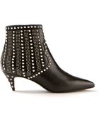 Saint Laurent Cat Black Leather Ankle Boots - Lyst