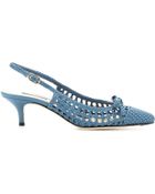 Dolce & Gabbana Bellucci Woven-Leather Sling-Backs - Lyst
