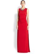 Laundry By Shelli Segal Embellished Matte Jersey Gown - Lyst