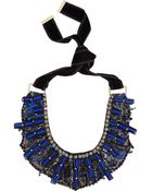Etro Embroidered Silk And Crystal Necklace - Lyst
