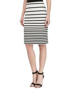 Halston Heritage Striped Knit Pencil Skirt - Lyst