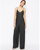 Asos Jumpsuit With Plunge Back - Lyst