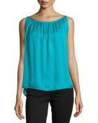 Halston Heritage Pleated Sleeveless Boatneck Top - Lyst