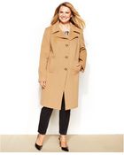 Anne Klein Plus Size Wool-Cashmere-Blend Walker Coat - Lyst