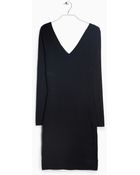 Mango Stripe Textured Dress - Lyst
