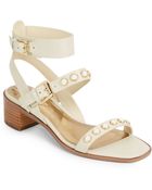 Isaac Mizrahi Stone Studded Leather Sandals - Lyst