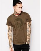 Diesel T-Achell T-Shirt Mowhawk Logo - Lyst
