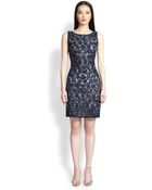 Aidan Mattox Sequined-Lace Cocktail Dress - Lyst
