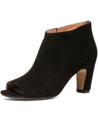 Maison Martin Margiela Suede Open Toe Bootie with Curved Heel - Lyst