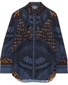 Balmain Printed Silk-Chiffon Shirt - Lyst