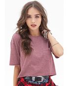 Forever 21 Boxy Striped Crop Top - Lyst