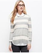Ann Taylor Petite Striped Two-In-One Sweater - Lyst