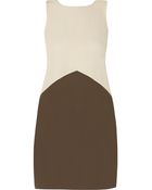 Alice + Olivia Irina Two-Tone Stretch-Silk Mini Dress - Lyst