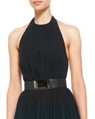 Elie Saab Halter-Top Gown & Lambskin Leather Belt - Lyst