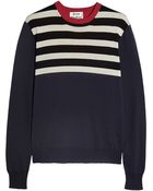 Acne Studios Oval Stripe Silk And Cotton-Blend Sweater - Lyst