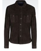 Armani Jeans Shirt Jacket In Suede - Lyst
