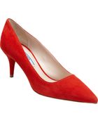 Prada Basic Pointed Toe Pump with Short Heel - Lyst