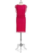 Adrianna Papell Lace Shift Dress - Lyst
