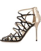 Jimmy Choo Fiscal Strappy Woven Leather Sandal - Lyst