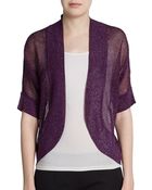 Ellen Tracy Short Sleeve Open-Front Shrug - Lyst