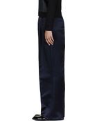 Christopher Kane Navy Double Tuck Silk_satin Trouser - Lyst